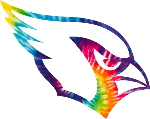 Arizona Cardinals rainbow spiral tie-dye logo vinyl decal